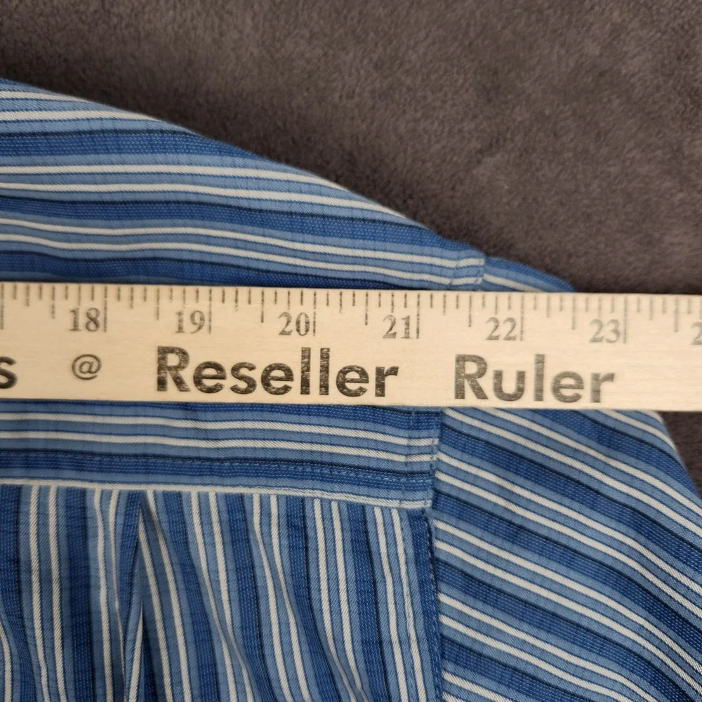 The North Face Shirt Mens XL Blue Striped Roll Tab Sleeve Button Up Modal Hiking